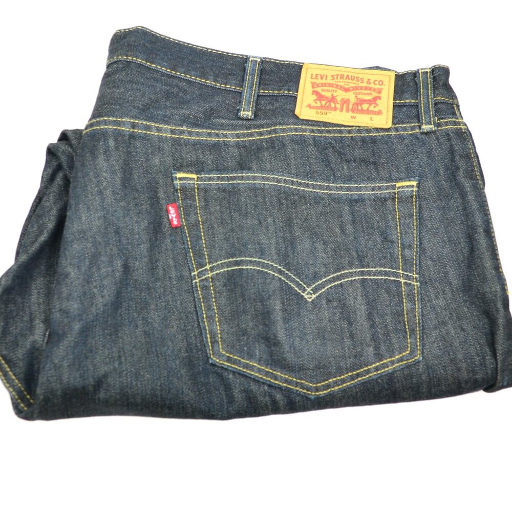 Levi's 559 Men's Size W48 L30 Blue Loose Relaxed Fit Dark Wash Denim Jeans